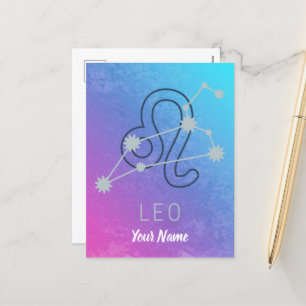 Postal Festiva Constelación de la estrella del Zodiaco Leo Signo