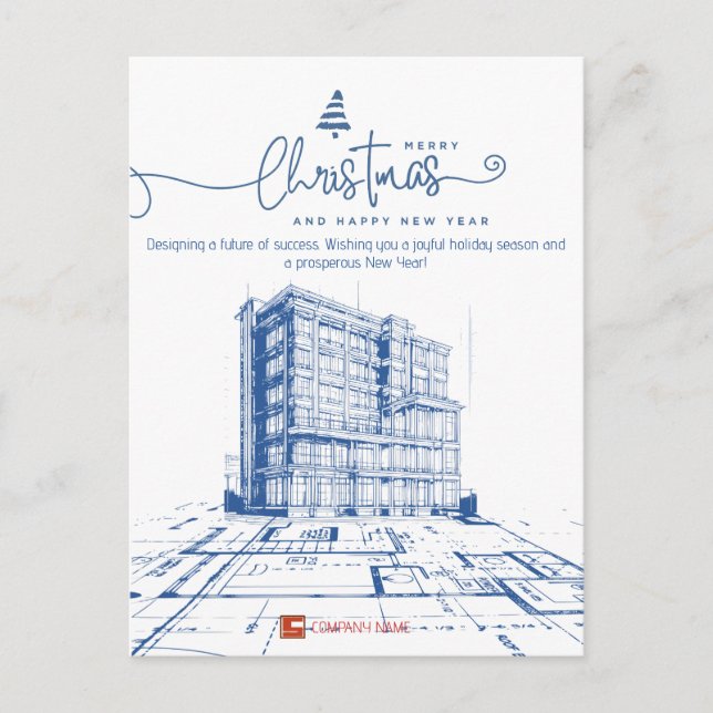 Postal Festiva Construcción y diseño personalizado, diseño arquit (Anverso)