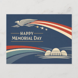 Postal Festiva Contemporary Red White Blue Eagle Memorial Day 