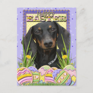 Postal Festiva Cookies de Huevo de Pascua - Dachshund