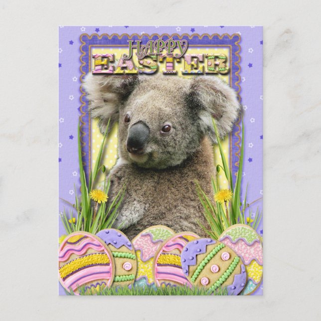 Postal Festiva Cookies de Huevo de Pascua - Koala (Anverso)