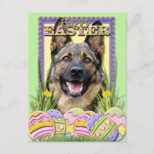 Postal Festiva Cookies de Huevo de Pascua - Pastor Alemán