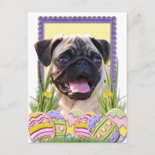 Postal Festiva Cookies de Huevo de Pascua - Pug