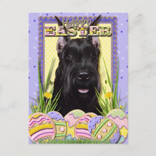 Postal Festiva Cookies de Huevo de Pascua - Schnauzer (Anverso)