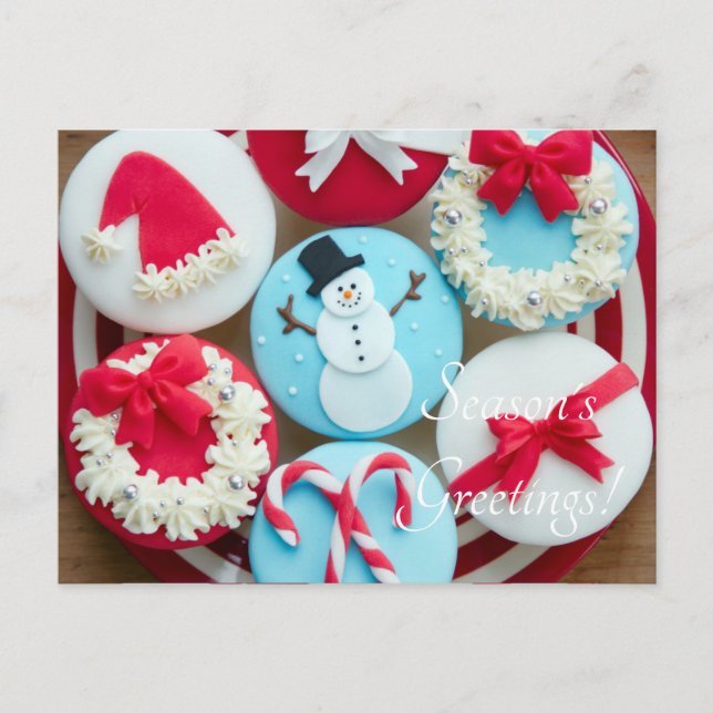Postal Festiva cookies de Navidades de snowman (Anverso)