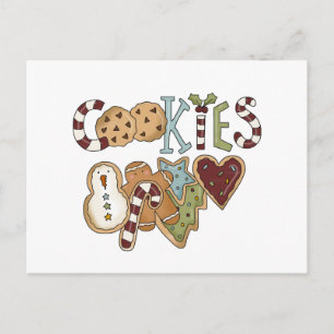 Postal Festiva Cookies para camisetas y regalos de Santa