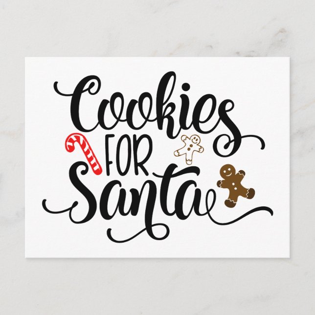 Postal Festiva Cookies para Navidades de Santa Fun (Anverso)