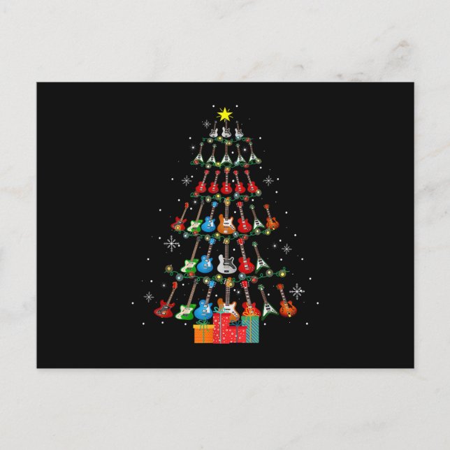 Postal Festiva Cool Guitar Christmas Tree Merry Xmas Gifts Xmas L (Anverso)