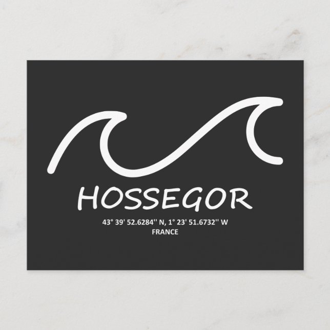 Postal Festiva Coordenadas Hossegor (Anverso)