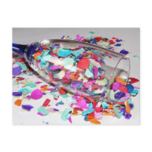 Copo de Champán y Confeti Año Nuevo