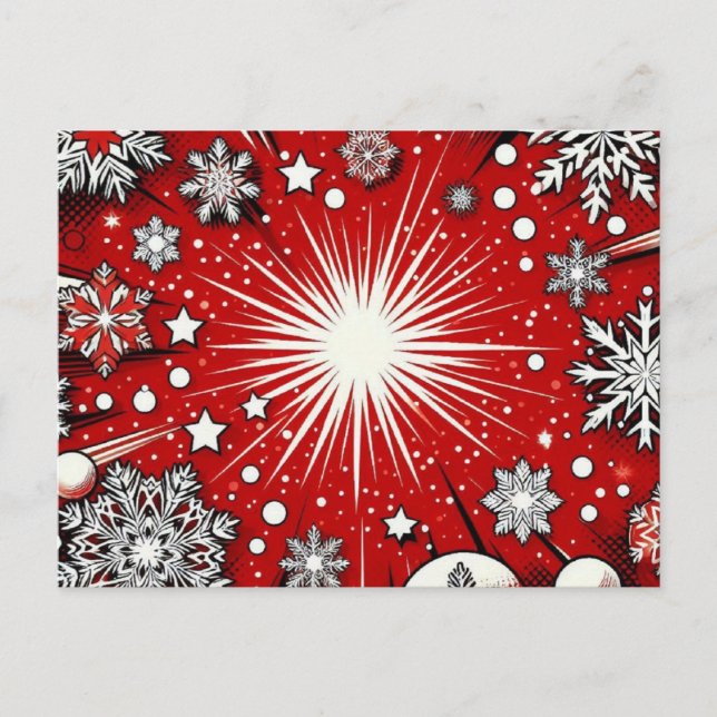 Postal Festiva Copos de nieve (Anverso)