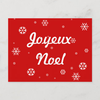 Postal Festiva Copos de nieve de Joyeux Noel