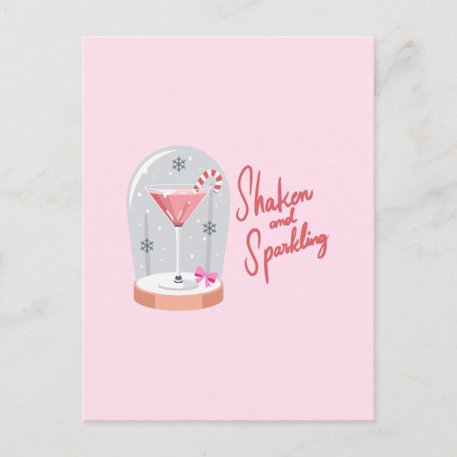 Postal Festiva Coquette Martini Snow Globe (Anverso)