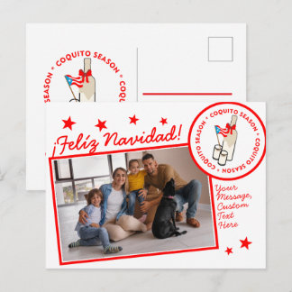 Postal Festiva Coquito Season Bottle Custom Photo Text