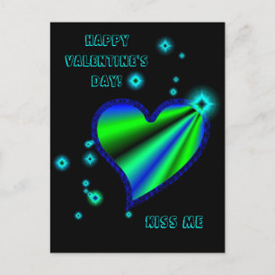 Postal Festiva Corazón arcoiris con estrellas , Feliz Día de San 