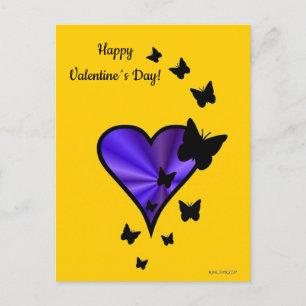 Postal Festiva Corazón arcoiris y mariposa