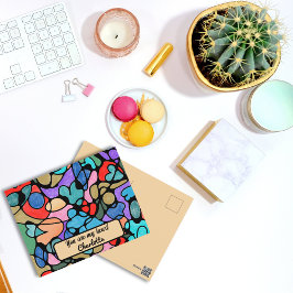 POSTAL FESTIVA CORAZÓN COLORES NEUROGRÁFICOS DE AGUA DIGITAL