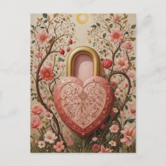 Postal Festiva Corazón custodiado (Anverso)