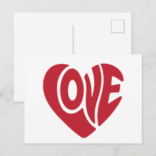 Postal Festiva Corazón de Amor de San Valentín