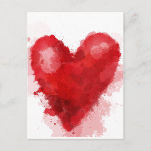 Postal Festiva Corazón de color rojo gótico chica valentina