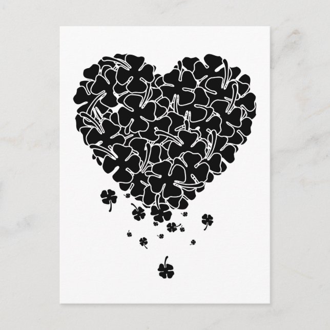 Postal Festiva Corazón de encantamiento negro (Anverso)