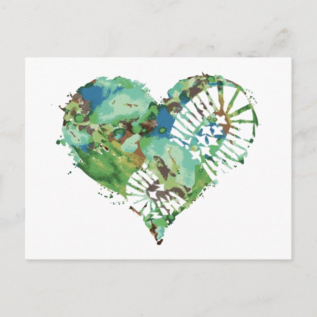 Postal Festiva corazón de estómago de arranque (Anverso)