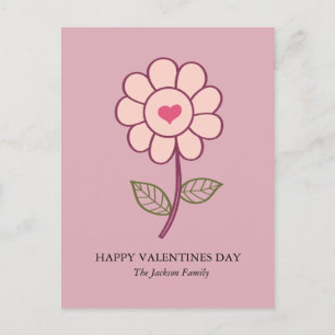 Postal Festiva corazón de la flor