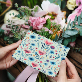 POSTAL FESTIVA CORAZÓN FLORAL SIMPLE PERSONALIZADO ESCÁNDINO