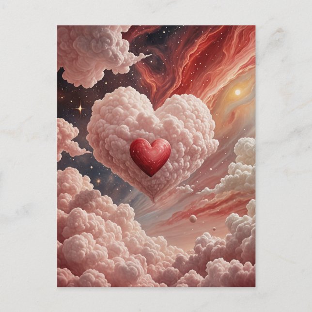Postal Festiva Corazón galáctico (Anverso)