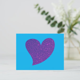 Postal Festiva Corazón Purpurina verde