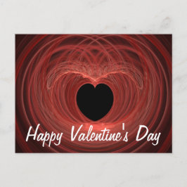 Postal Festiva Corazón rojo y negro en espiral