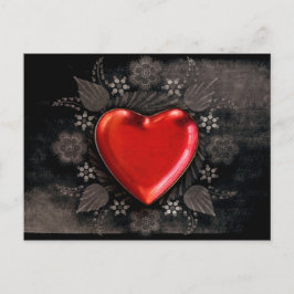 Postal Festiva Corazón romántico floral Valentine Love