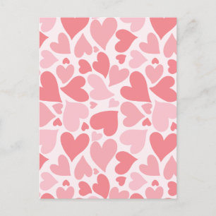 Postal Festiva corazón rosa minimalista