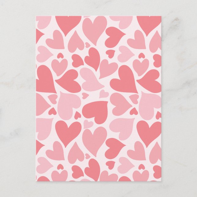 Postal Festiva corazón rosa minimalista (Anverso)