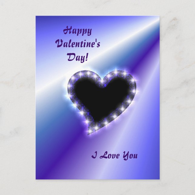 Postal Festiva Corazón sobre el arcoiris morado (Anverso)