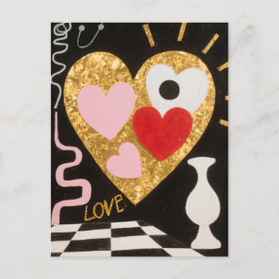 Postal Festiva Corazones de amor