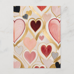 Postal Festiva Corazones de amor