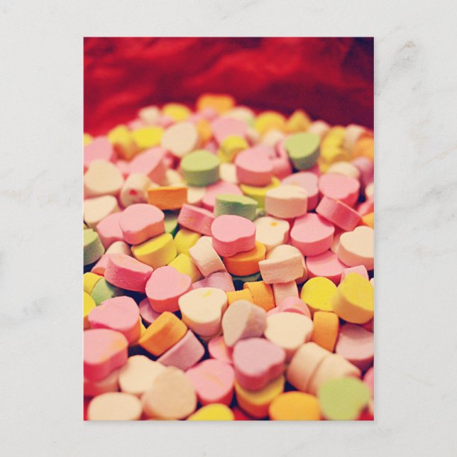 Postal Festiva Corazones de Dulce de San Valentín (Anverso)