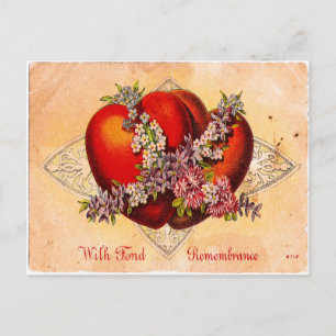 Postal Festiva Corazones de San Valentín vintage