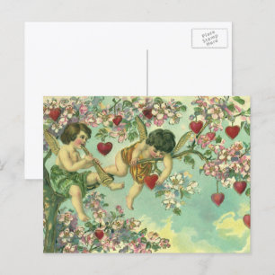 Postal Festiva Corazones del árbol de Cupido del Día de San Valen