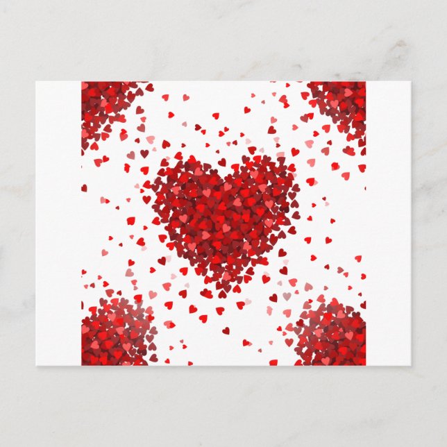 Postal Festiva corazones del día de San Valentín feliz (Anverso)