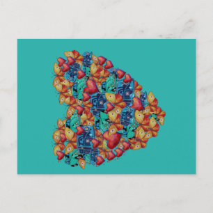 Postal Festiva Corazones dibujando postal, San Valentín de arte