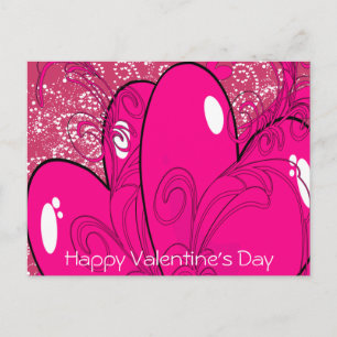 Postal Festiva Corazones dobles -