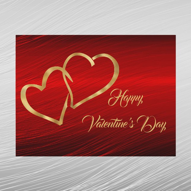 Postal Festiva Corazones Red Gold Valentine (Subido por el creador)
