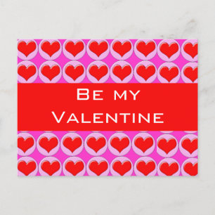 Postal Festiva Corazones rojos
