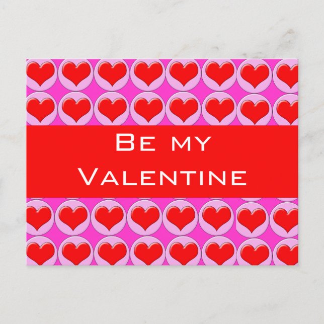 Postal Festiva Corazones rojos (Anverso)