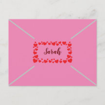 Corazones rosados lindos personalizables día de Sa