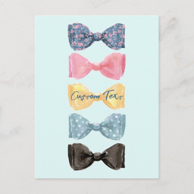 Postal Festiva Corbatas de lazo personalizadas (Anverso)