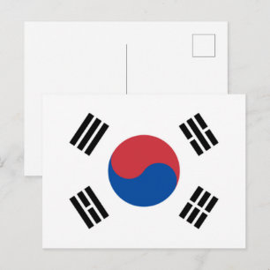 Postal Festiva Corea del Sur Seúl Asia Bandera coreana Viaje