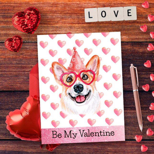 Postal Festiva Corgi gracioso es mi perro de San Valentín (Subido por el creador)